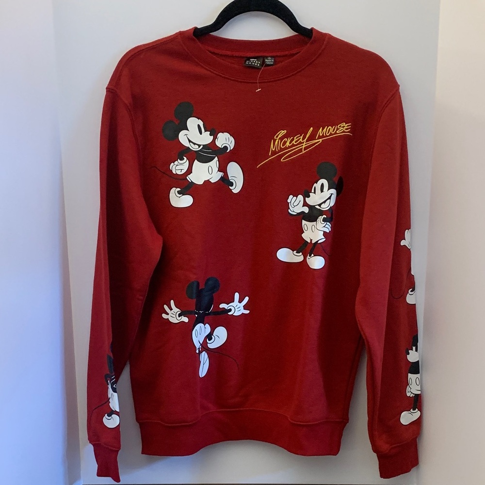 Disney Women’s Red Crewneck Mickey Mouse Sweatshirt